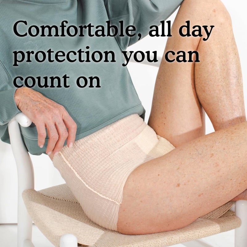 because Premium Maximum Plus Adult Incontinence and Postpartum Bladder Leak Underwear for Women, Maximum Absorbency, Disposable, Beige, XLarge, 80 Count (4 Packs of 20) - Image 5